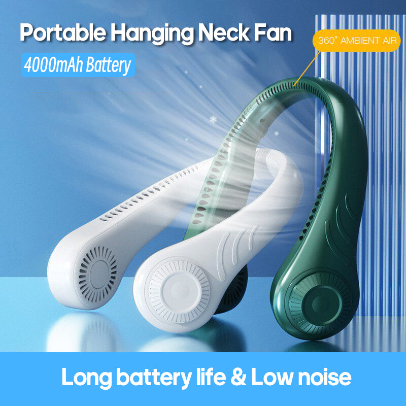 Summer Air Cooling Neck Hanging Fan | Portable & Rechargeable