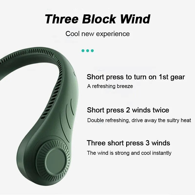 Summer Air Cooling Neck Hanging Fan | Portable & Rechargeable